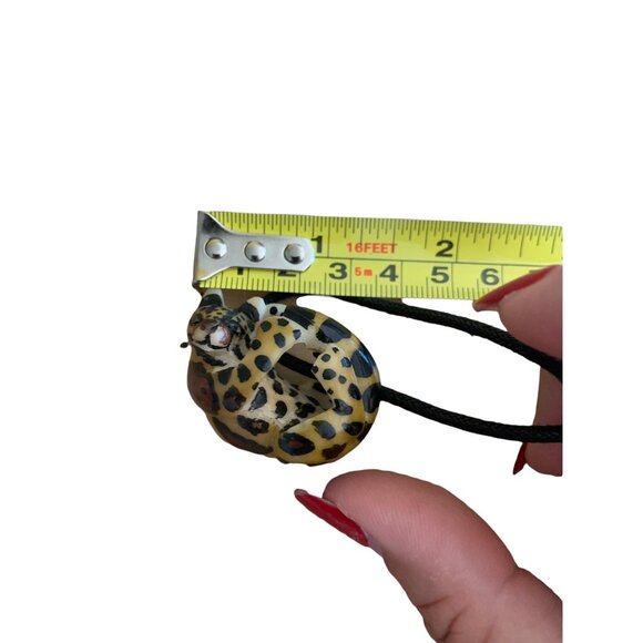 🌸3/$15🌸Curled Leopard on Black Nylon Rope Necklace - Picture 3 of 4